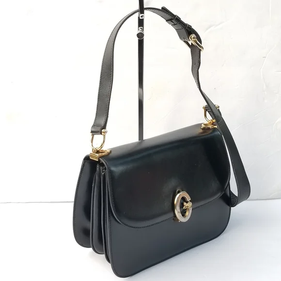Vintage CÉLINE Paris Horse Carriage Caleche box calf shoulder crossbody bag - Picture 8 of 16